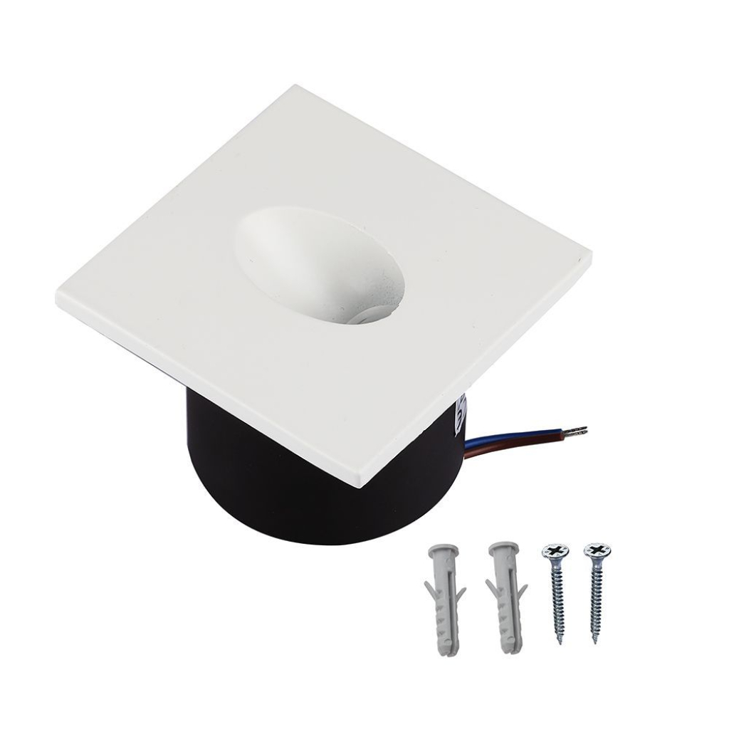 Faretto LED Segnapasso Quadrato Montaggio a Incasso 3W Colore Bianco 4000K IP20 SKU-211210