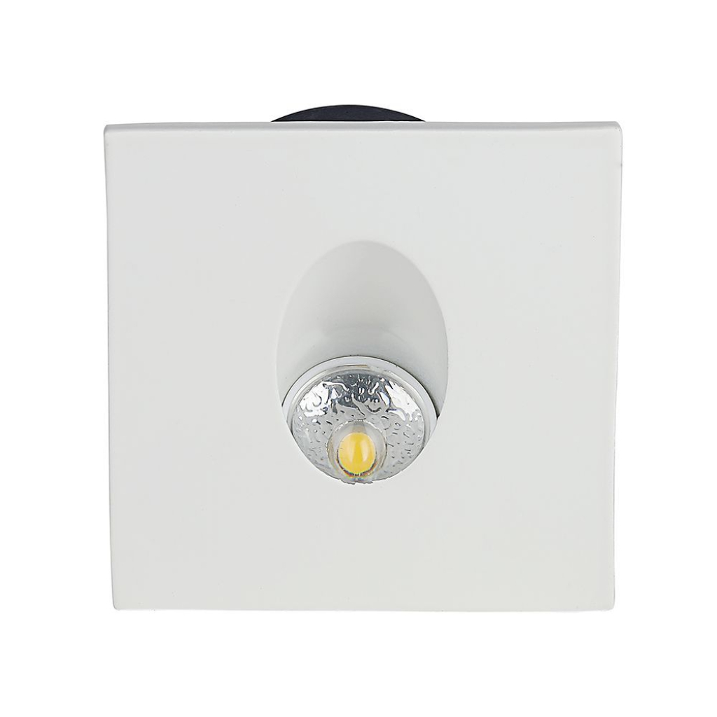 Faretto LED Segnapasso Quadrato Montaggio a Incasso 3W Colore Bianco 4000K IP20 SKU-211210
