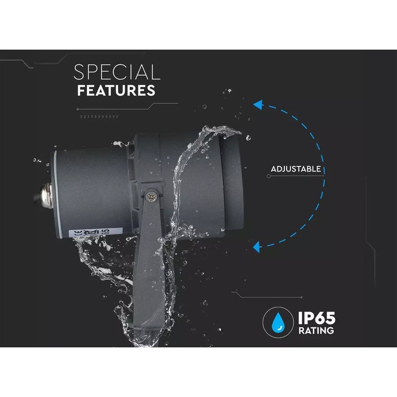Faretto LED da Giardino 12W con Picchetto Colore Grigio 4000K IP65 