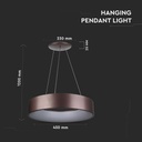 Lampada Led A Sospensione Moderno Circolare Colore Caffe Marrone Diametro 450mm 25W 3000K Dimmerabile SKU-3994
