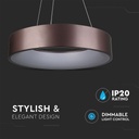 Lampada Led A Sospensione Moderno Circolare Colore Caffe Marrone Diametro 450mm 25W 3000K Dimmerabile SKU-3994