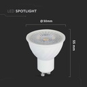 V-TAC Faretto LED GU10 6W Dimmerabile, 3000K Luce Calda, 110° Fascio Luminoso, 445lm, Equivalente 60W, Risparmio Energetico  SKU-211981