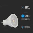 V-TAC Faretto LED GU10 6W Dimmerabile, 3000K Luce Calda, 110° Fascio Luminoso, 445lm, Equivalente 60W, Risparmio Energetico  SKU-211981