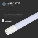 V-TAC Tubo LED T8 9W G13 60cm in Nanoplastica Non Ruotabile 6500K  NON RUOTABILE Alimentazione da Un Lato SKU-216394