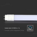 V-TAC Tubo LED T8 9W G13 60cm in Nanoplastica Non Ruotabile 6500K  NON RUOTABILE Alimentazione da Un Lato SKU-216394