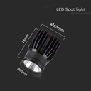 Faretto LED da Incasso Rotondo LED 18W in Alluminio Colore Nero 3000K 78x63x50mm SKU-10301