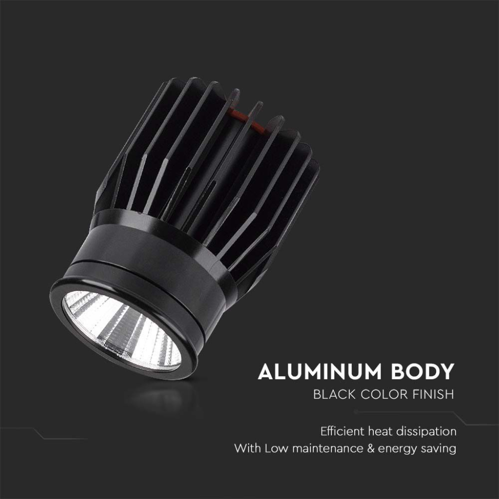 Faretto LED da Incasso Rotondo LED 18W in Alluminio Colore Nero 3000K 78x63x50mm SKU-10301