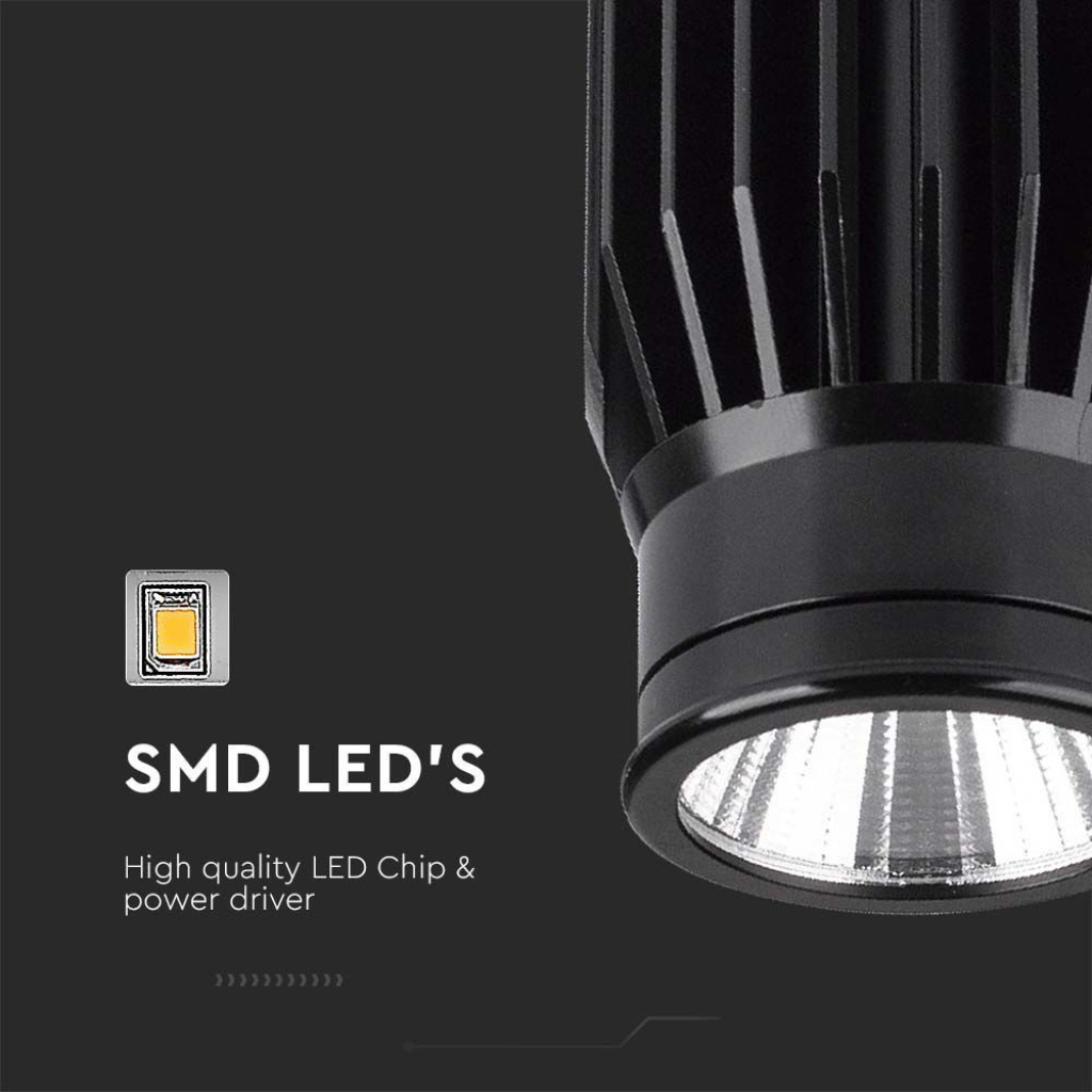 Faretto LED da Incasso Rotondo LED 18W in Alluminio Colore Nero 3000K 78x63x50mm SKU-10301