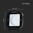 Campana LED SMD Industriale 100W Quadrata Colore Nero 4000K IP65 SKU-10035