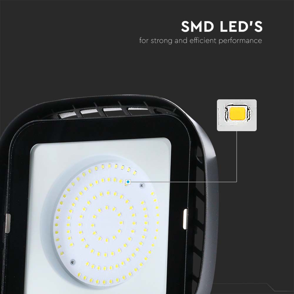 Campana LED SMD Industriale 100W Quadrata Colore Nero 4000K IP65 SKU-10035