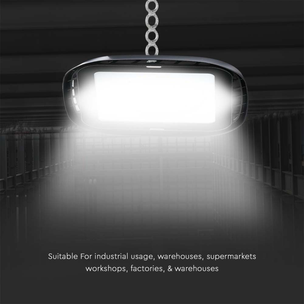 Campana LED SMD Industriale 100W Quadrata Colore Nero 4000K IP65 SKU-10035