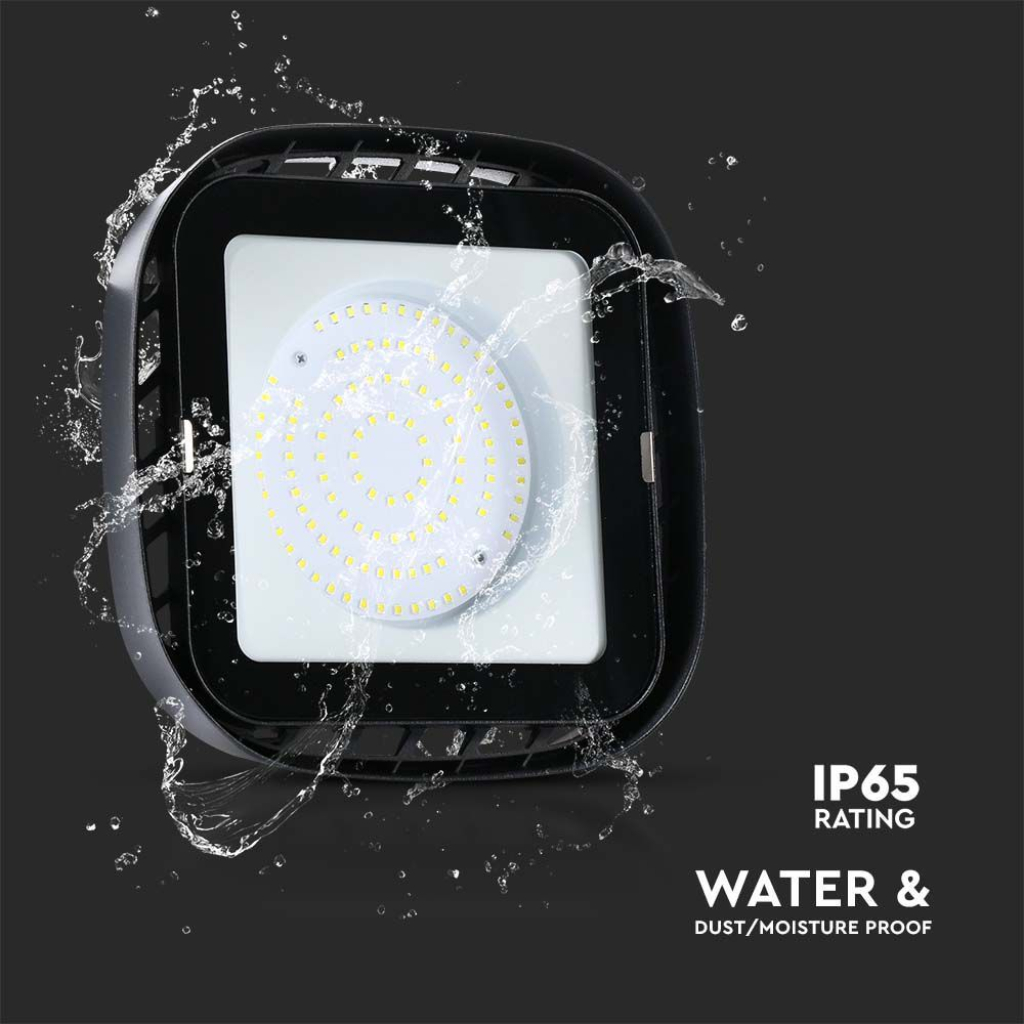 Campana LED SMD Industriale 100W Quadrata Colore Nero 4000K IP65 SKU-10035