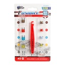 2 Kit di 10 Fussibili Lunghi e Corti per Auto Camion Camper 7.5A 10A 15A 20A 25A con Pinza Fusibile