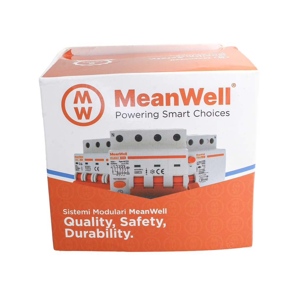 MeanWell RCCB Interruttore Differenziale Puro Tipo A 3P+N 4M 10000A 300mA 40A AC 400V IP20 IEC61008-1