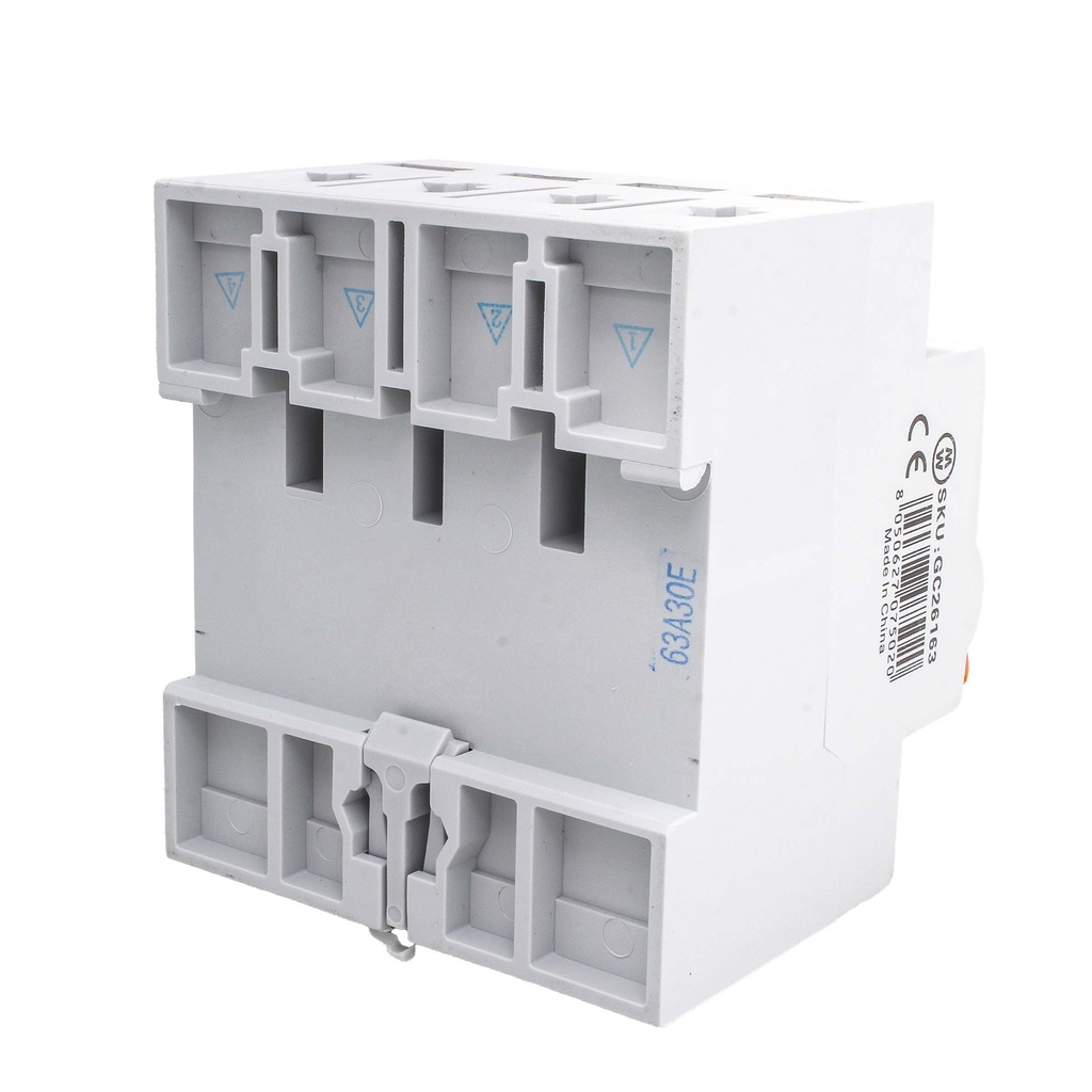 MeanWell RCCB Interruttore Differenziale Puro Tipo B 3P+N 4M 10000A 30mA 63A AC 400V IP20 IEC61008-1 / IEC62423