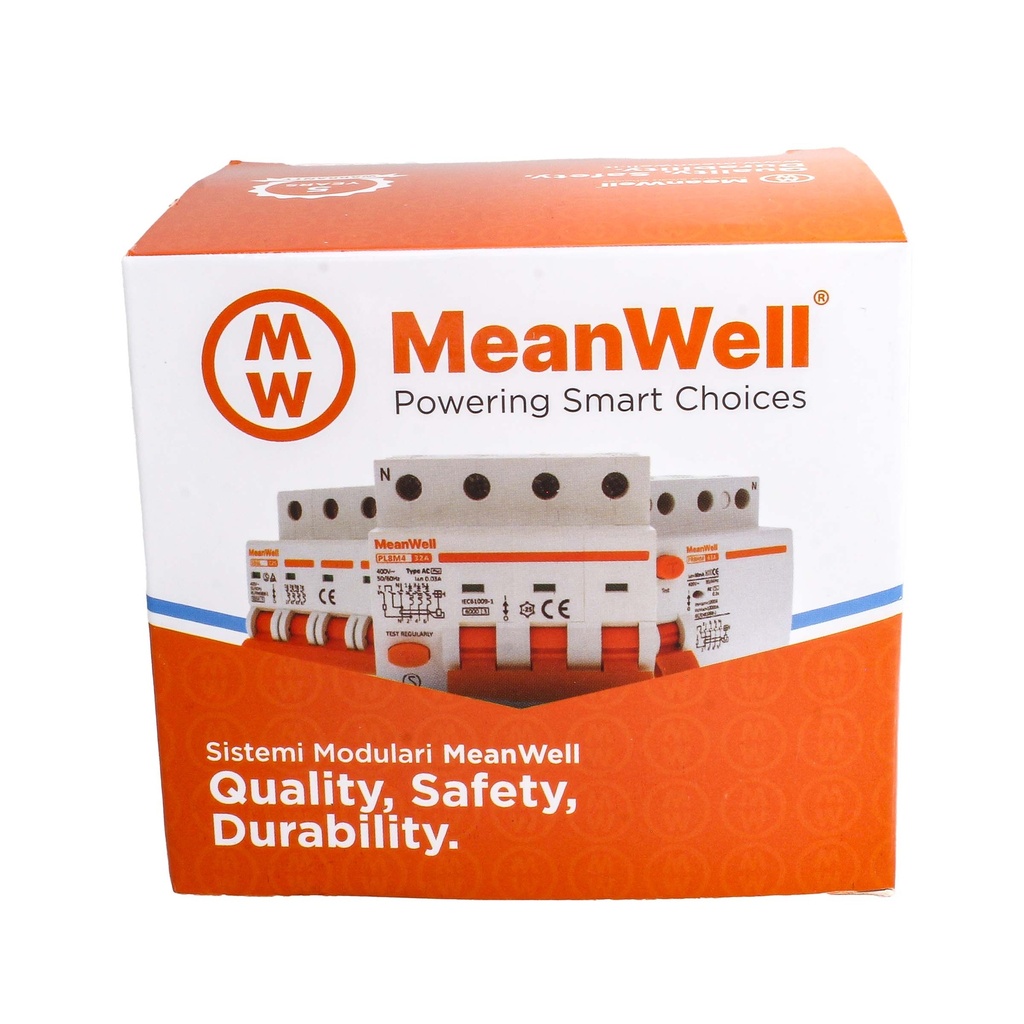 MeanWell RCCB Interruttore Differenziale Puro Tipo B 3P+N 4M 10000A 300mA 100A AC 400V IP20 IEC61008-1 / IEC62423