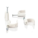 42 Pezzi Fermacavo con Chiodo 6mm Clip per Cavi Fissacavi A Muro