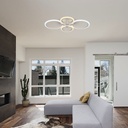 Lampadario LED a Plafone con Telecomando 45W dal Design Moderno e Fascio Luminoso 360° Colore Bianco 600x400x100mm Dimmerabile CCT 3in1 23394