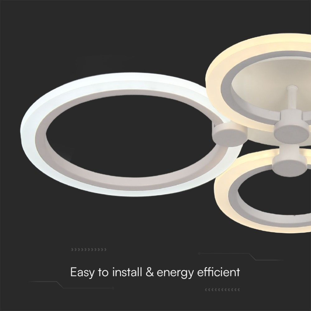 Lampadario LED a Plafone con Telecomando 45W dal Design Moderno e Fascio Luminoso 360° Colore Bianco 600x400x100mm Dimmerabile CCT 3in1 23394
