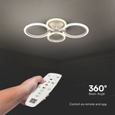 Lampadario LED a Plafone con Telecomando 45W dal Design Moderno e Fascio Luminoso 360° Colore Bianco 600x400x100mm Dimmerabile CCT 3in1 23394