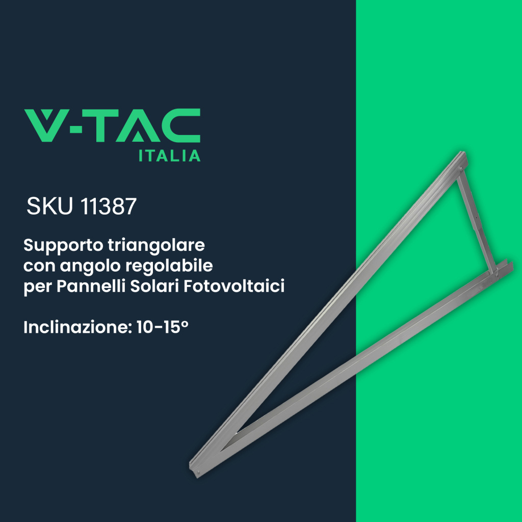 Kit Struttura in Alluminio per montaggio 6 Pannelli Fotovoltaici 35mm per installazione su Tetto Piano con Inclinazione Fissa Quantità Moduli KST-6PF 