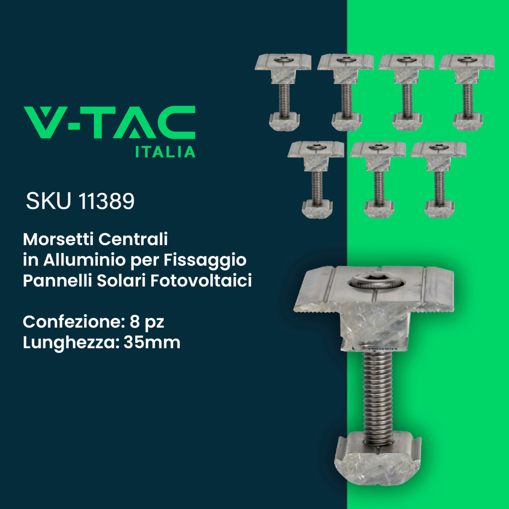 Kit Struttura in Alluminio per montaggio 6 Pannelli Fotovoltaici 35mm per installazione su Tetto Piano con Inclinazione Fissa Quantità Moduli KST-6PF 