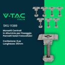 Kit Struttura in Alluminio per montaggio 6 Pannelli Fotovoltaici 35mm per installazione su Tetto Piano con Inclinazione Fissa Quantità Moduli KST-6PF 