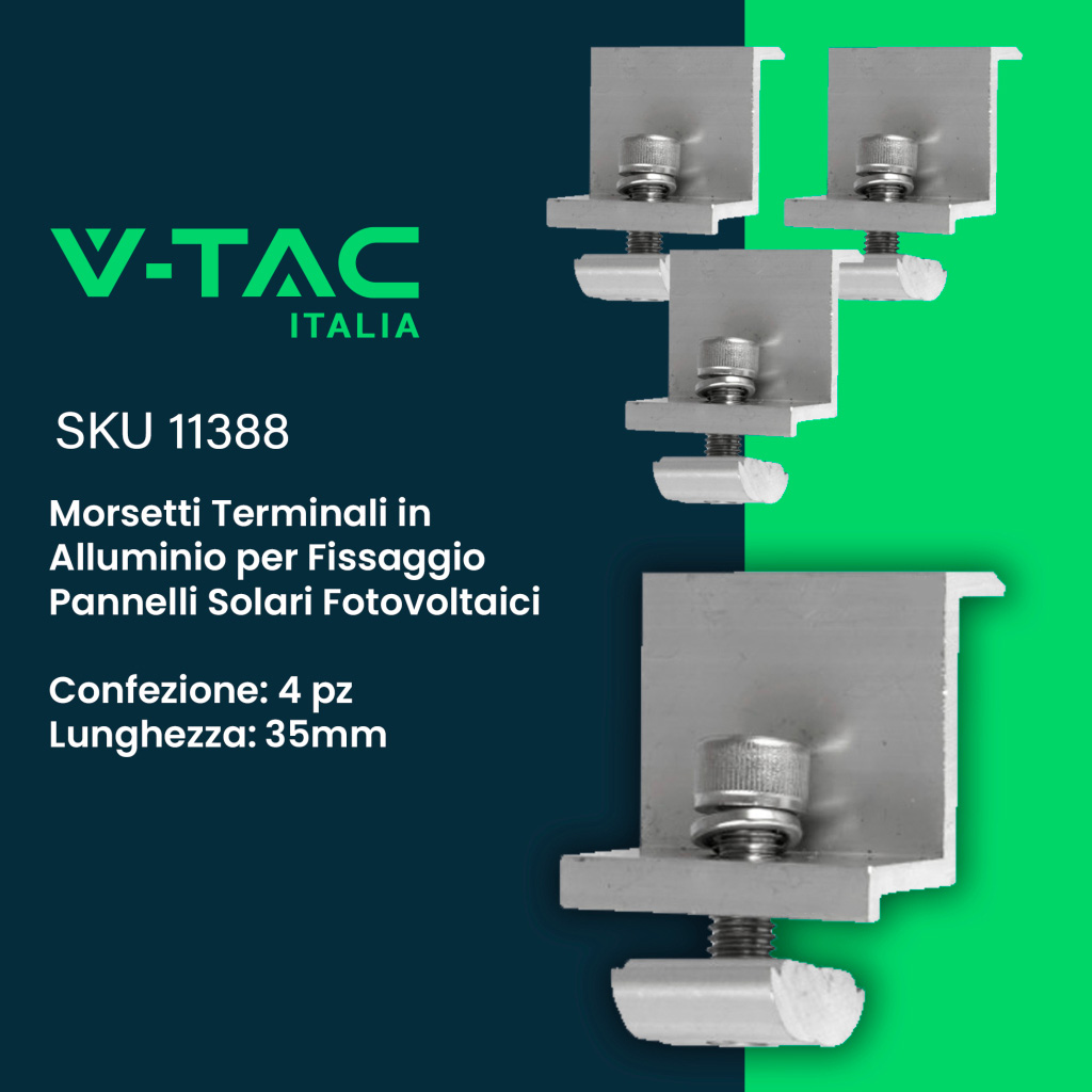 Kit Struttura in Alluminio per montaggio 6 Pannelli Fotovoltaici 35mm per installazione su Tetto Piano con Inclinazione Fissa Quantità Moduli KST-6PF 