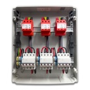 Quadro di Campo DC 3 Stringhe 3 MPPT 1000VDC 20A con Centralino IP65 12 Moduli versione con Interruttori Magnetotermici + Scaricatori Siemens / DEHN  QDC3