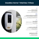 Daze Stazione di Ricarica Dazebox Home T 22.2kW Trifase 32A, IP55 IK10, WiFi e Bluetooth, Wall Box Bianco con Schermo, 3 Tessere RFID Incluse, Cavo Tipo 2 Lunghezza 5m  DBT22