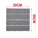 10 Pezzi Piastrelle Plastica da Giardino, 30X30X2cm, Pavimento Esterno In PVC, Colore Grigio, Totale 0.9 m²