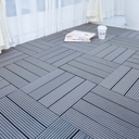10 Pezzi Piastrelle Plastica da Giardino, 30X30X2cm, Pavimento Esterno In PVC, Colore Grigio, Totale 0.9 m²