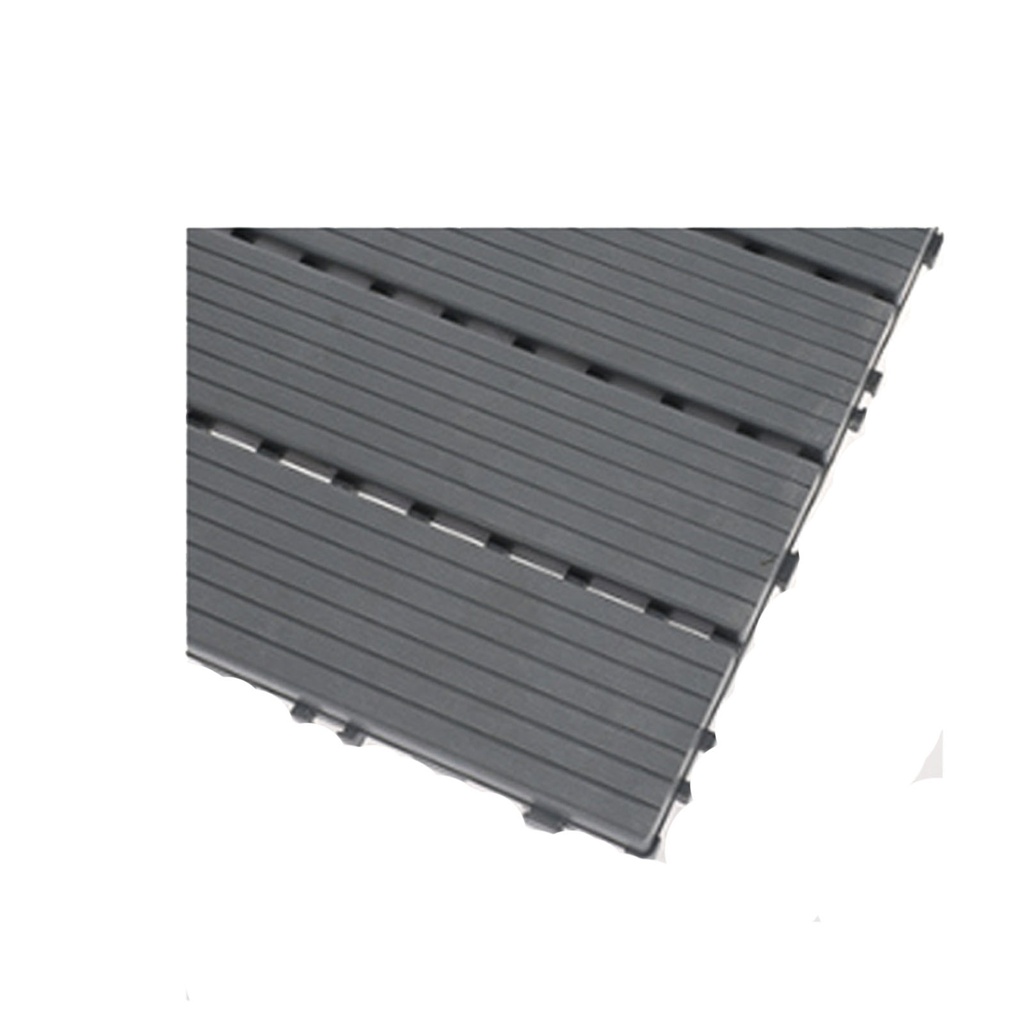 10 Pezzi Piastrelle Plastica da Giardino, 30X30X2cm, Pavimento Esterno In PVC, Colore Grigio, Totale 0.9 m²