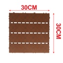 10 Pezzi Piastrelle Plastica da Giardino, 30X30X2cm, Pavimento Esterno In PVC, Colore Marrone Scuro, Totale 0.9 m²