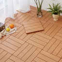 10 Pezzi Piastrelle Plastica da Giardino, 30X30X2cm, Pavimento Esterno In PVC, Colore Marrone Scuro, Totale 0.9 m²