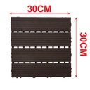 10 Pezzi Piastrelle Plastica da Giardino, 30X30X2cm, Pavimento Esterno In PVC, Colore Nero Caffe, Totale 0.9 m²