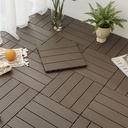 10 Pezzi Piastrelle Plastica da Giardino, 30X30X2cm, Pavimento Esterno In PVC, Colore Nero Caffe, Totale 0.9 m²