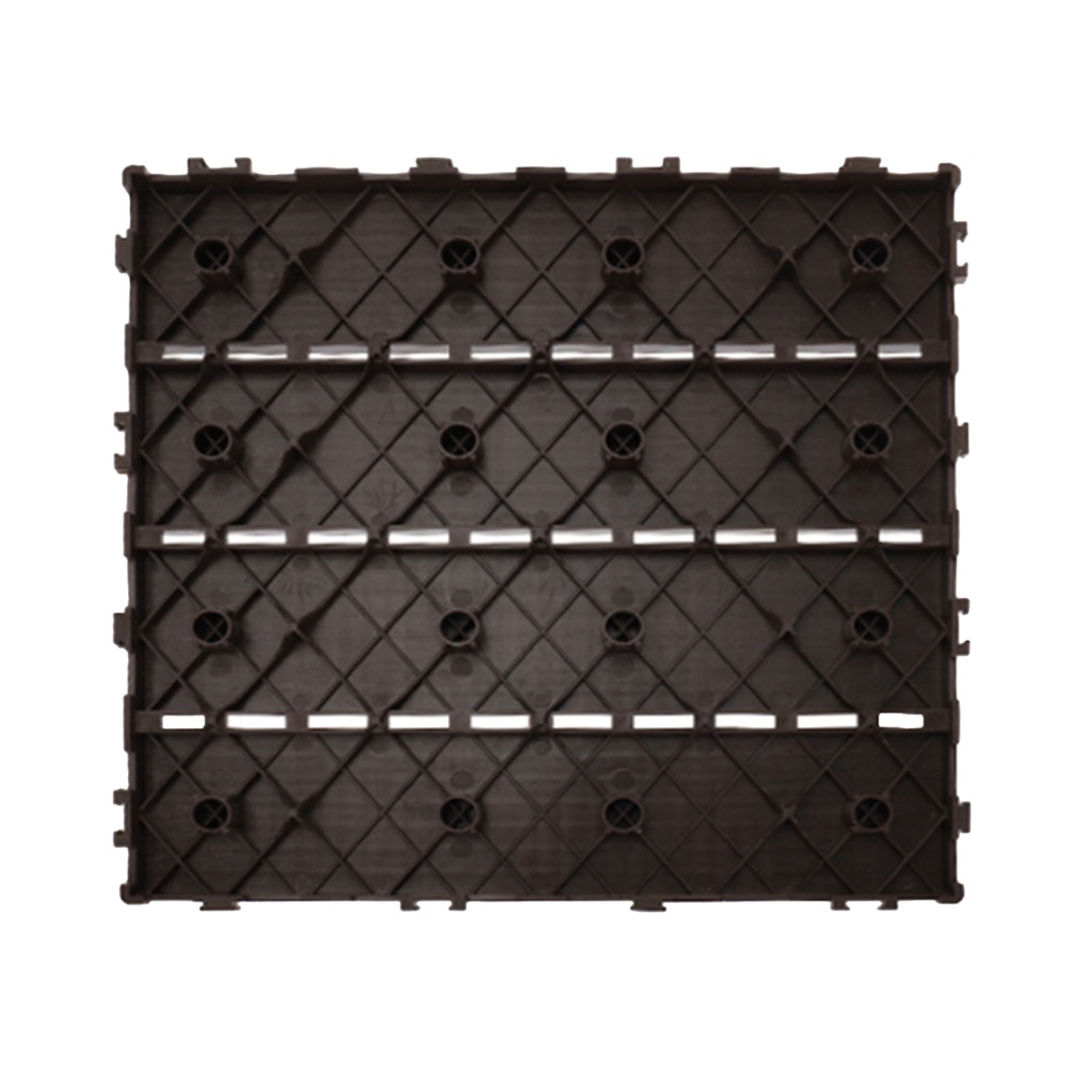 10 Pezzi Piastrelle Plastica da Giardino, 30X30X2cm, Pavimento Esterno In PVC, Colore Nero Caffe, Totale 0.9 m²