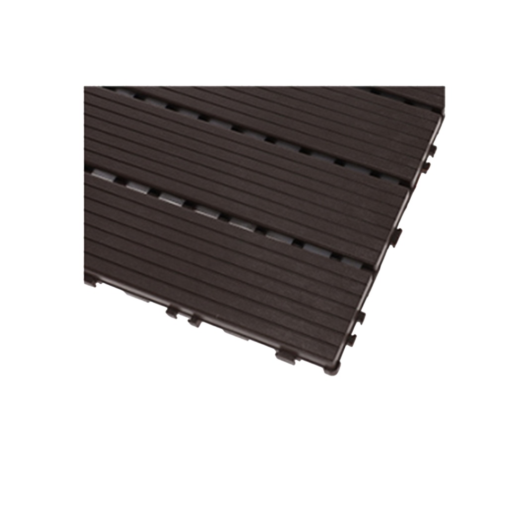 10 Pezzi Piastrelle Plastica da Giardino, 30X30X2cm, Pavimento Esterno In PVC, Colore Nero Caffe, Totale 0.9 m²