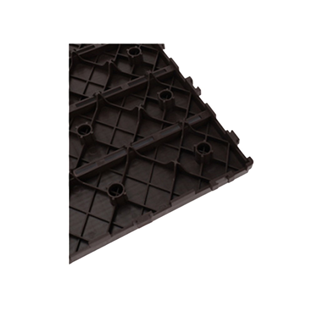 10 Pezzi Piastrelle Plastica da Giardino, 30X30X2cm, Pavimento Esterno In PVC, Colore Nero Caffe, Totale 0.9 m²