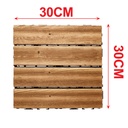10 Pezzi Piastrelle Legno da Giardino, 30X30X2.3cm, Pavimento Esterno In WPC, Colore Legno Chiaro Da 4 Listelli, Totale 0.9 m²