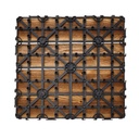 10 Pezzi Piastrelle Legno da Giardino, 30X30X2.3cm, Pavimento Esterno In WPC, Colore Legno Chiaro Da 4 Listelli, Totale 0.9 m²