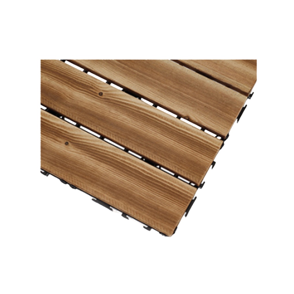 10 Pezzi Piastrelle Legno da Giardino, 30X30X2.3cm, Pavimento Esterno In WPC, Colore Legno Chiaro Da 4 Listelli, Totale 0.9 m²