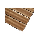 10 Pezzi Piastrelle Legno da Giardino, 30X30X2.3cm, Pavimento Esterno In WPC, Colore Legno Chiaro Da 4 Listelli, Totale 0.9 m²