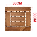 10 Pezzi Piastrelle Legno da Giardino, 30X30X2.3cm, Pavimento Esterno In WPC, Colore Legno Scuro Da 7 Listelli, Totale 0.9 m²