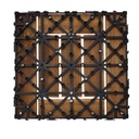 10 Pezzi Piastrelle Legno da Giardino, 30X30X2.3cm, Pavimento Esterno In WPC, Colore Legno Scuro Da 7 Listelli, Totale 0.9 m²