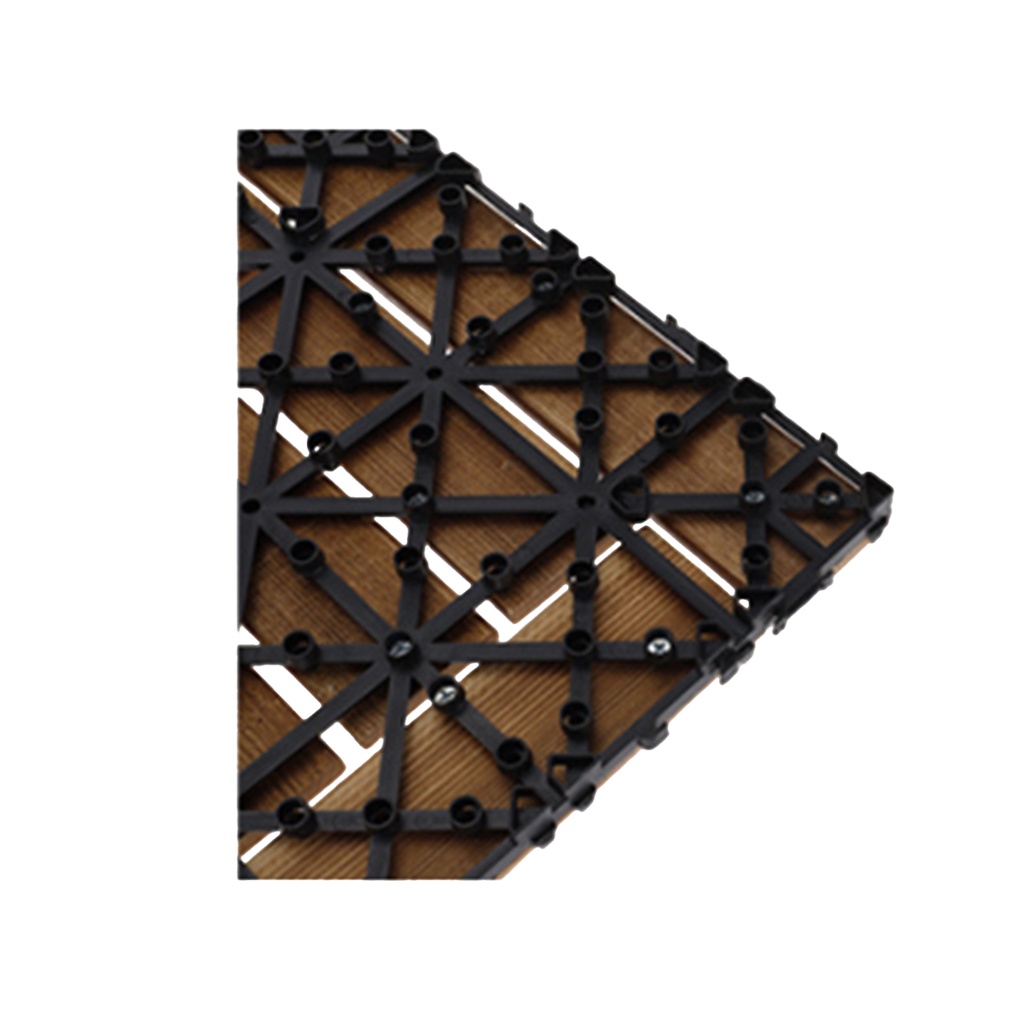10 Pezzi Piastrelle Legno da Giardino, 30X30X2.3cm, Pavimento Esterno In WPC, Colore Legno Scuro Da 7 Listelli, Totale 0.9 m²