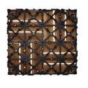 10 Pezzi Piastrelle Legno da Giardino, 30X30X2.3cm, Pavimento Esterno In WPC, Colore Legno Scuro Da 12 Listelli, Totale 0.9 m²