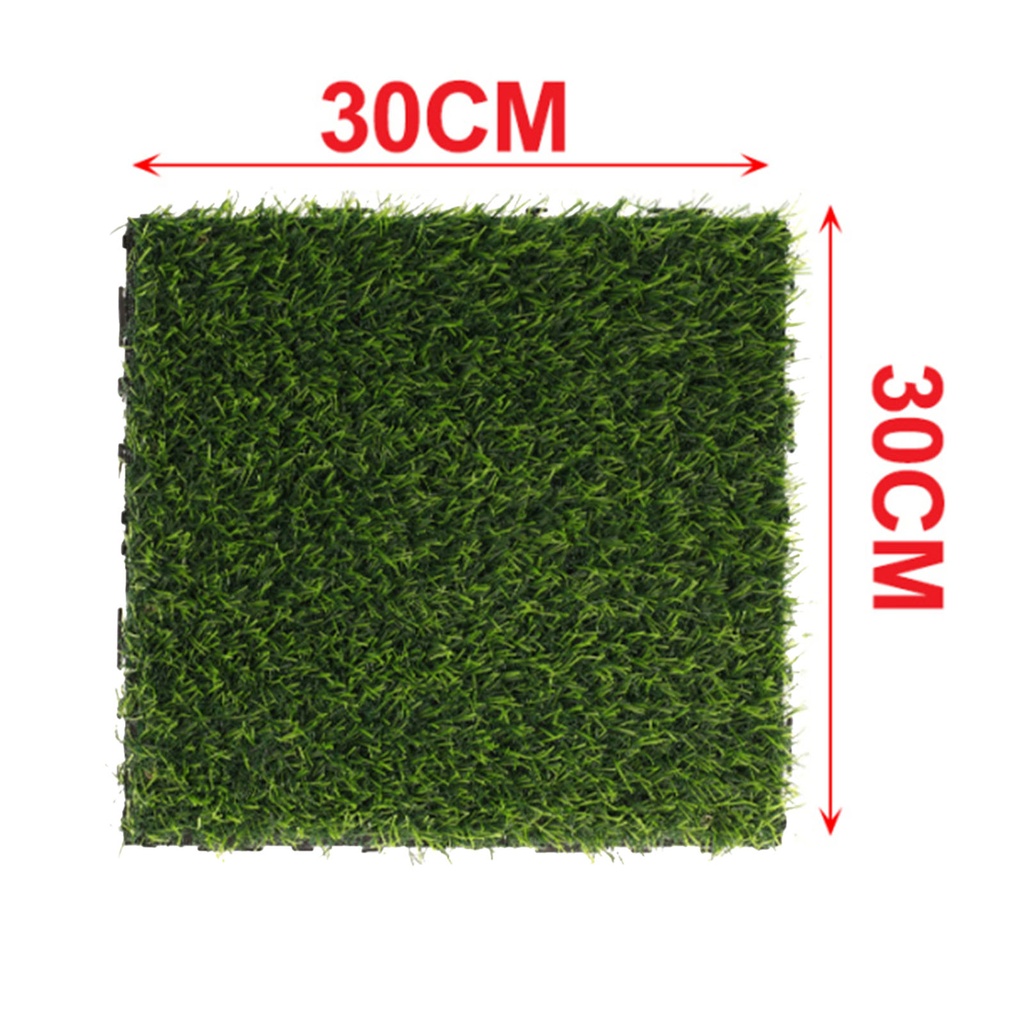 10 Pezzi Piastrelle Plastica da Giardino, 30X30X2.3cm, Pavimento Esterno In Prato Artificiale, Colore Verde Erba, Totale 0.9 m²