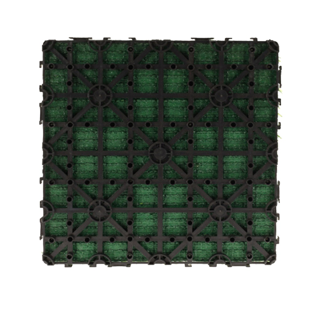 10 Pezzi Piastrelle Plastica da Giardino, 30X30X2.3cm, Pavimento Esterno In Prato Artificiale, Colore Verde Erba, Totale 0.9 m²